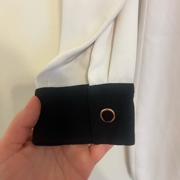 2/$30 Zara - Off White and Black Button Down Long Sleeve Dress Size S - Picture 5 of 8